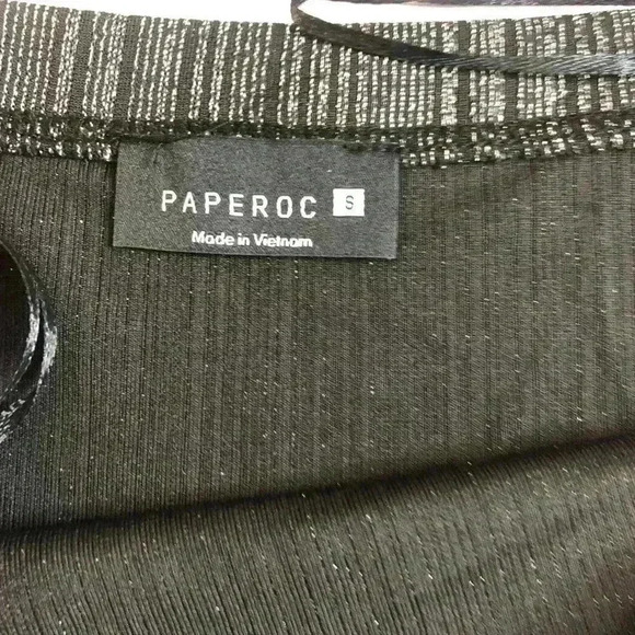 Paperoc bandeau black and silver striped Size small NWT - Picture 3 of 4